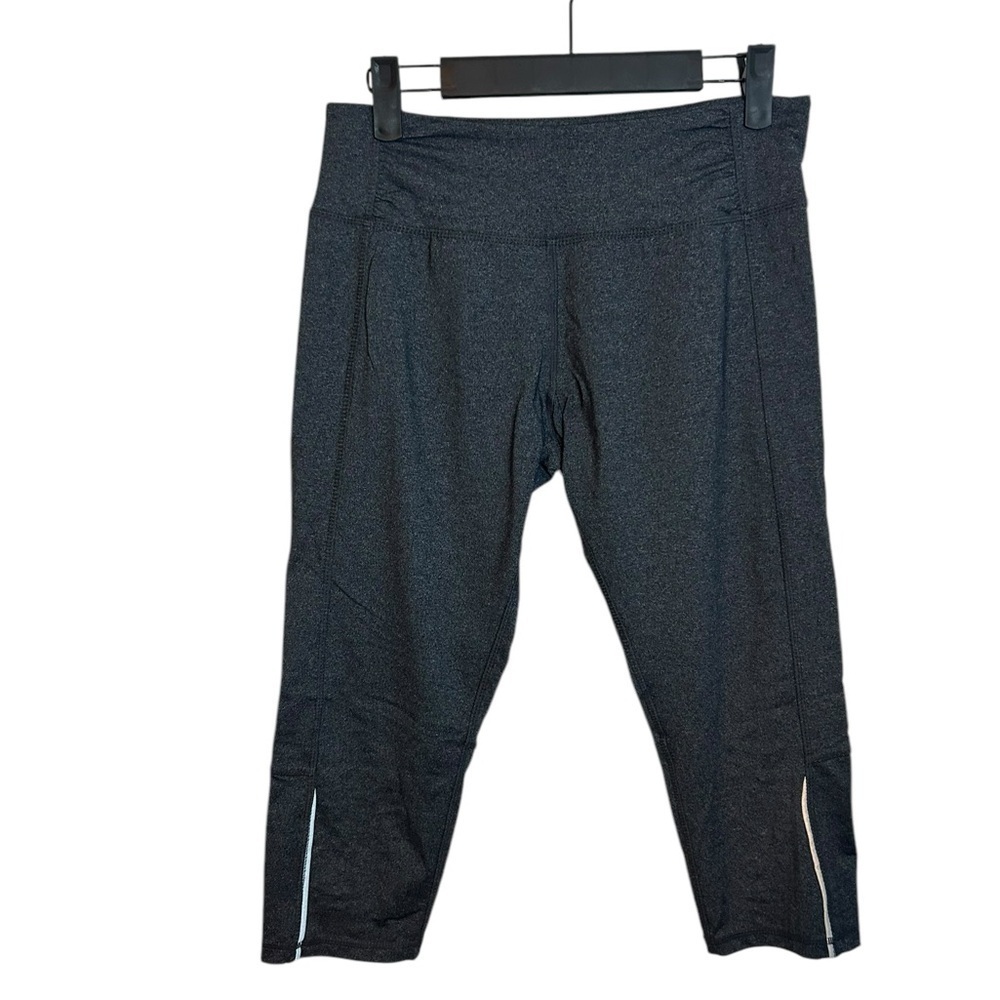 Kyodan Charcoal Gray Cropped Ruched Active Leggings